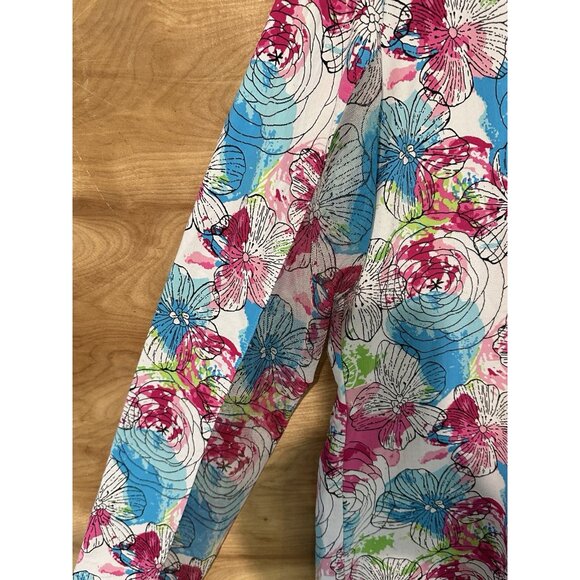 IBKUL Woman 2XL Long Sleeve Mock Neck Shirt Top Floral Stretch Golf Pickleball - Picture 3 of 7